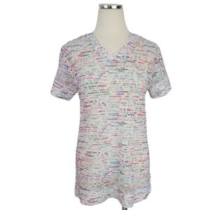 Lucas Hugh Women's Performance T-Shirt M Glitch Print Multi Color Athletic Top